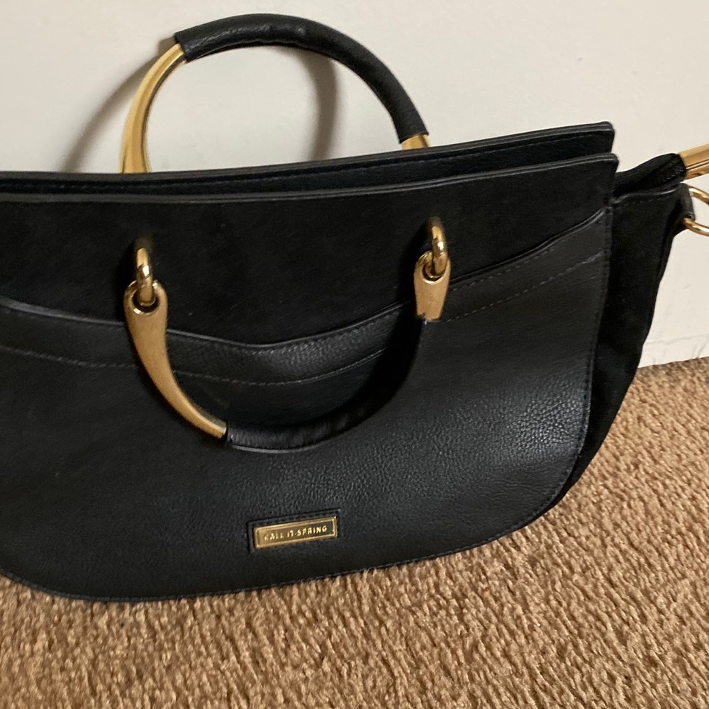 Call It Spring Black Two Handle Bag - image 1